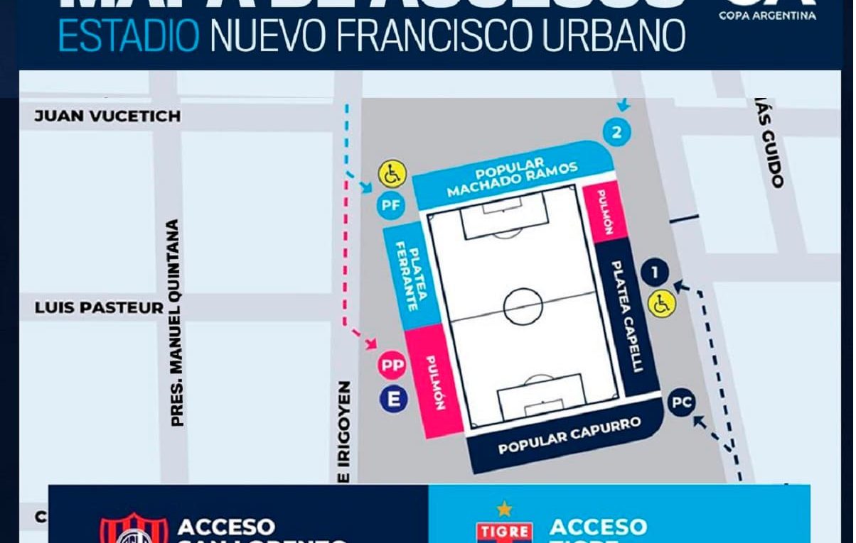 mapa de accesos copa argentina